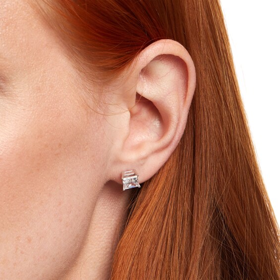 3 CT. T.w. Certified Princess-Cut Lab-Grown Diamond Stud Earrings in 14K White Gold (F/Si2)