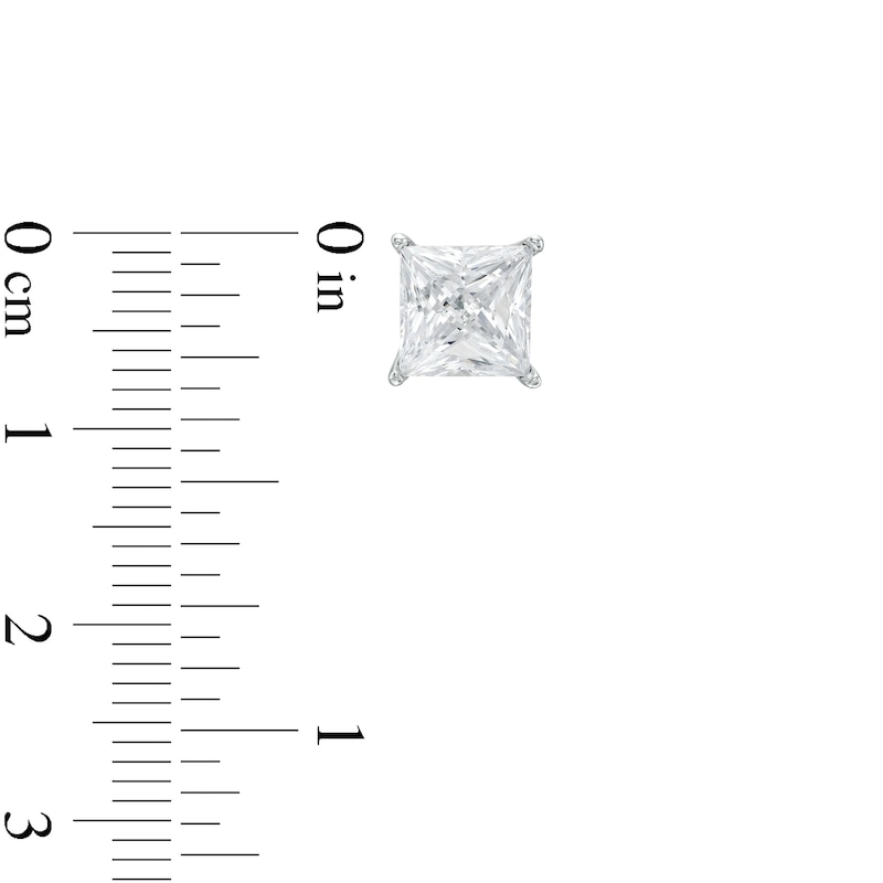 Main Image 3 of 3 CT. T.W. Certified Princess-Cut Lab-Grown Diamond Stud Earrings in 14K White Gold (F/SI2)