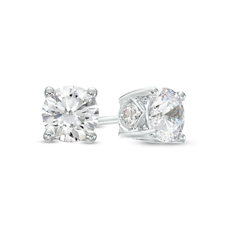 Main Image 1 of 7/8 CT. T.W. Diamond Solitaire Stud Earrings in 10K White Gold (J/I3)