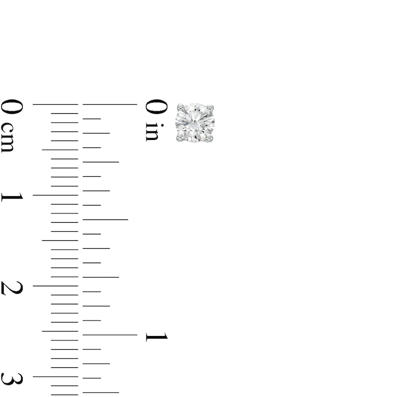 Main Image 3 of 7/8 CT. T.W. Diamond Solitaire Stud Earrings in 10K White Gold (J/I3)