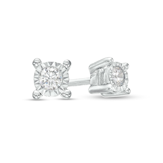 1/6 CT. T.w. Diamond Solitaire Stud Earrings in Sterling Silver (J/I3)
