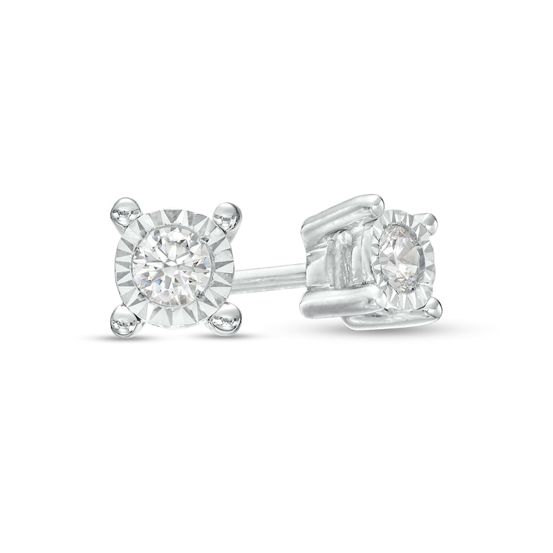 Main Image 1 of 1/6 CT. T.W. Diamond Solitaire Stud Earrings in Sterling Silver (J/I3)