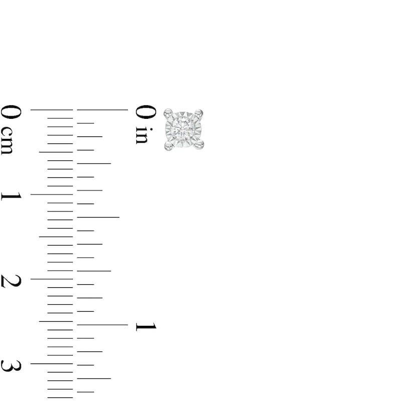Main Image 3 of 1/6 CT. T.W. Diamond Solitaire Stud Earrings in Sterling Silver (J/I3)