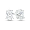 Thumbnail Image 1 of 1 CT. T.W. Certified Oval Lab-Grown Diamond Solitaire Stud Earrings in 14K White Gold (F/SI2)