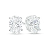 Thumbnail Image 0 of 1 CT. T.W. Certified Oval Lab-Created Diamond Solitaire Stud Earrings in 14K White Gold (F/SI2)