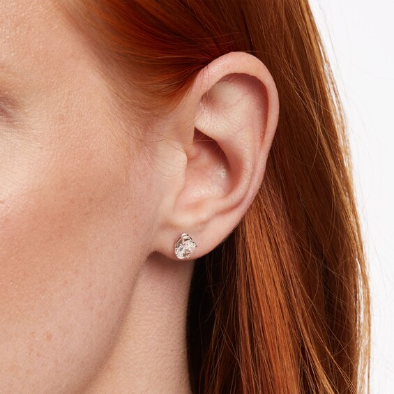 1 CT. T.w. Certified Oval Lab-Grown Diamond Solitaire Stud Earrings in 14K White Gold (F/Si2)