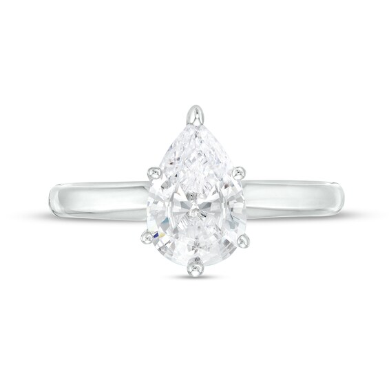 1-1/2 CT. Certified Pear-Shaped Lab-Grown Diamond Solitaire Engagement Ring in 14K White Gold (F/Vs2)