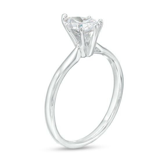 1 CT. Certified Pear-Shaped Lab-Grown Diamond Solitaire Engagement Ring in 14K White Gold (F/Vs2)