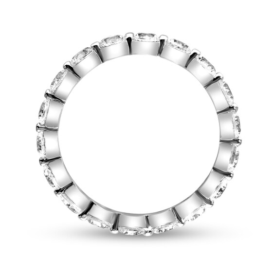 3.0mm White Lab-Created Sapphire Eternity Wedding Band in 10K White Gold
