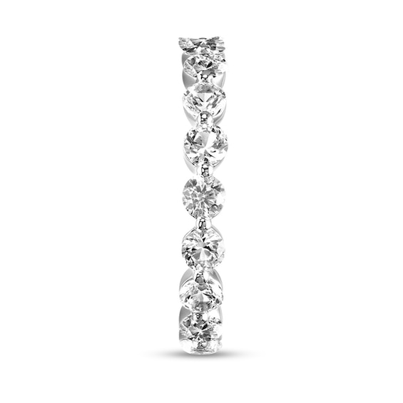 3.0mm White Lab-Created Sapphire Eternity Wedding Band in 10K White Gold
