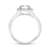 Thumbnail Image 3 of 7.0mm White Lab-Created Sapphire Framed Engagement Ring in Sterling Silver