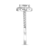 Thumbnail Image 4 of 7.0mm White Lab-Created Sapphire Framed Engagement Ring in Sterling Silver