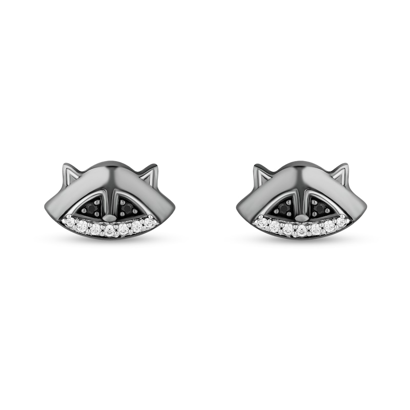 Main Image 2 of Enchanted Disney Pocahontas 1/8 CT. T.W. Black and White Diamond Meeko Stud Earrings in Sterling Silver