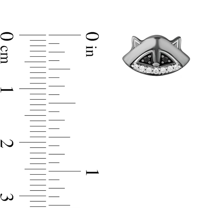 Main Image 3 of Enchanted Disney Pocahontas 1/8 CT. T.W. Black and White Diamond Meeko Stud Earrings in Sterling Silver