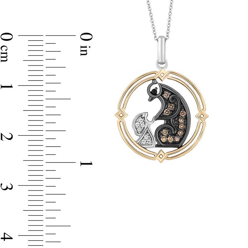 Main Image 3 of Enchanted Disney Merida 1/8 CT. T.W. Champagne, Black and White Diamond Pendant in Sterling Silver and 10K Gold – 19"