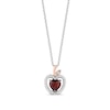 Thumbnail Image 1 of Enchanted Disney Snow White Garnet and 1/6 CT. T.W. Diamond Pendant in Sterling Silver and 10K Rose Gold