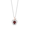 Enchanted Disney Snow White Garnet and 1/6 CT. T.w. Diamond Pendant in Sterling Silver and 10K Rose Gold