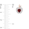 Thumbnail Image 3 of Enchanted Disney Snow White Garnet and 1/5 CT. T.W. Diamond Stud Earrings in Sterling Silver and 10K Rose Gold