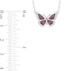 Thumbnail Image 3 of Enchanted Disney Mulan Rhodolite Garnet and 1/6 CT. T.W. Diamond Necklace in Sterling Silver and 10K Rose Gold