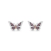 Thumbnail Image 2 of Enchanted Disney Mulan Rhodolite Garnet and 1/6 CT. T.W. Diamond Stud Earrings in Sterling Silver and 10K Rose Gold