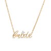 Thumbnail Image 1 of 1/20 CT. T.W. Diamond Solitaire Cursive "bride" Necklace in 10K Gold