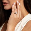 Thumbnail Image 2 of 1 CT. T.W. Oval-Shaped Multi-Diamond Frame Twist Shank Engagement Ring in 14K Gold (I/I2)