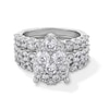 Thumbnail Image 1 of 4 CT. T.W. Pear-Shaped Multi-Diamond Three Piece Bridal Set in 14K White Gold (I/I2)