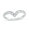 Thumbnail Image 1 of 1/4 CT. T.W. Princess-Cut and Round Diamond Contour Anniversary Band in 14K White Gold