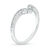 Thumbnail Image 3 of 1/4 CT. T.W. Princess-Cut and Round Diamond Contour Anniversary Band in 14K White Gold