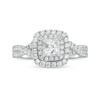 Thumbnail Image 4 of Celebration Ideal 1-1/4 CT. T.W. Princess-Cut Diamond Double Frame Twist Shank Engagement Ring in 14K White Gold (I/I1)
