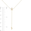 Thumbnail Image 3 of 1/20 CT. T.W. Diamond Star and Moon with Chain Drop Necklace in 10K Gold