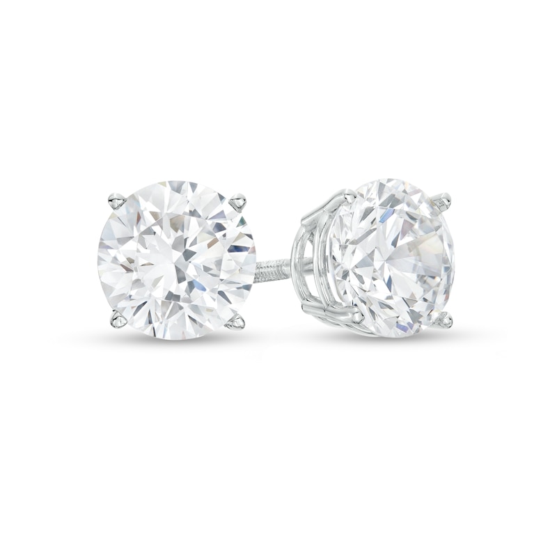 Main Image 1 of 4 CT. T.W. Certified Lab-Grown Diamond Solitaire Stud Earrings in 14K White Gold (F/SI2)