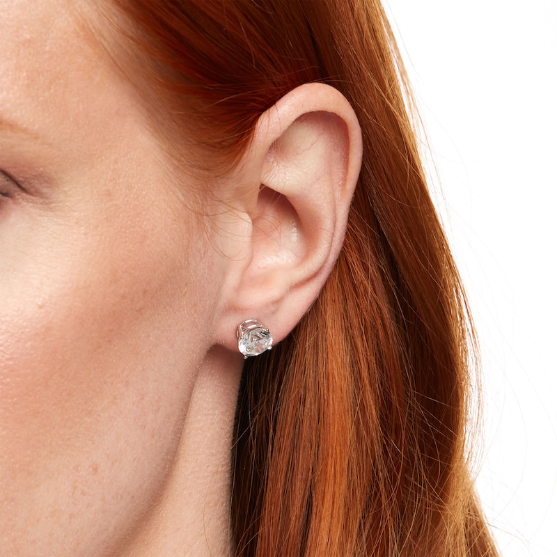Main Image 2 of 4 CT. T.W. Certified Lab-Grown Diamond Solitaire Stud Earrings in 14K White Gold (F/SI2)
