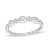 Thumbnail Image 1 of 1/15 CT. T.W. Diamond Vintage-Style Scallop Edge Stackable Anniversary Band in 10K White Gold