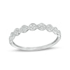 Thumbnail Image 1 of 1/15 CT. T.W. Diamond Vintage-Style Geometric Stackable Anniversary Band in 10K White Gold