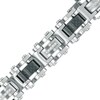 Thumbnail Image 0 of Men's 1/5 CT. T.W. Diamond Link Bracelet in Stainless Steel with Black Carbon Fiber – 8.62"