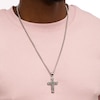 Thumbnail Image 2 of Men's 1/4 CT. T.W. Black Diamond Cross Pendant in Stainless Steel with Black Ion-Plate – 24"