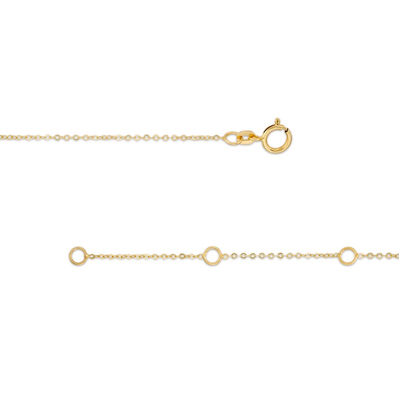 Main Image 3 of Cut-Out "Hope, Love and Faith" Triple Layered Tilted Heart Outline Pendant in 14K Gold