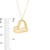 Thumbnail Image 4 of Cut-Out "Hope, Love and Faith" Triple Layered Tilted Heart Outline Pendant in 14K Gold