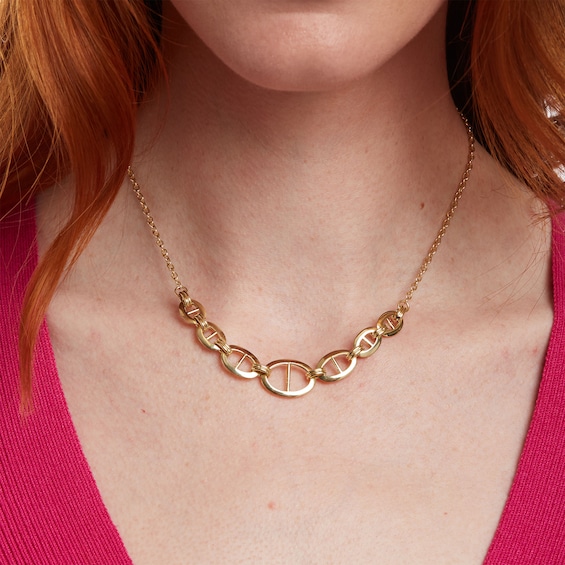 Mariner Link Necklace in 10K Gold – 17"