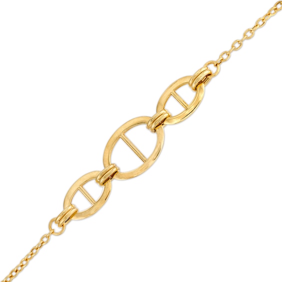Mariner-Style Link Trio Bracelet in 10K Gold â 7.5"