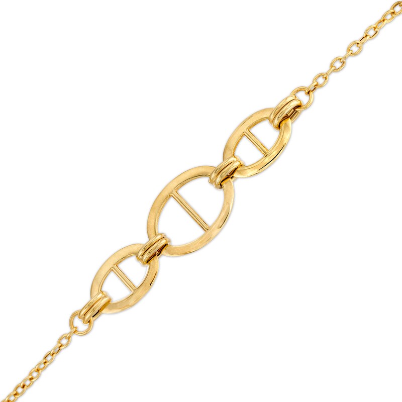 Zales Men's 10K Gold Mariner Link Chain Bracelet