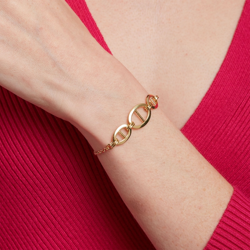 Main Image 2 of Mariner-Style Link Trio Bracelet in 10K Gold – 7.5"