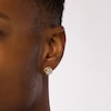 Thumbnail Image 2 of 1/4 CT. T.W. Multi-Diamond Cuban Link Outer Edge Stud Earrings in 10K Gold