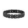 Thumbnail Image 1 of Men's 1/6 CT. T.W. Black Diamond Staggered Link Bracelet in Stainless Steel with Black Ion-Plate - 8.5"