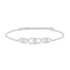 Thumbnail Image 0 of You Me Us 3/4 CT. T.W. Diamond Interlocking Ovals Trio Bolo Bracelet in 10K White Gold – 9"