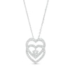 Thumbnail Image 0 of You Me Us 1/2 CT. T.W. Diamond Interlocking Hearts Pendant in 10K White Gold – 19"