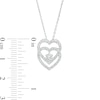 Thumbnail Image 3 of You Me Us 1/2 CT. T.W. Diamond Interlocking Hearts Pendant in 10K White Gold – 19"