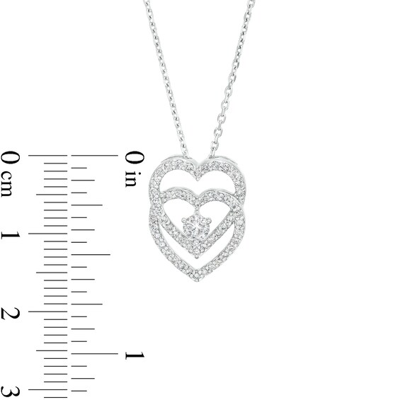 You Me Us 1/2 CT. T.w. Diamond Interlocking Hearts Pendant in 10K White Gold â 19"