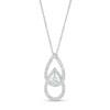 Thumbnail Image 0 of You Me Us 1/2 CT. T.W. Diamond Interlocking Teardrops Pendant in 10K White Gold – 19"